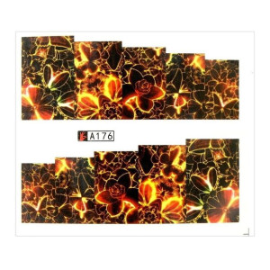 Naklejki wodne do paznokci arkusz 6,5 x 5,5 cm na 10 palców a Nr 176