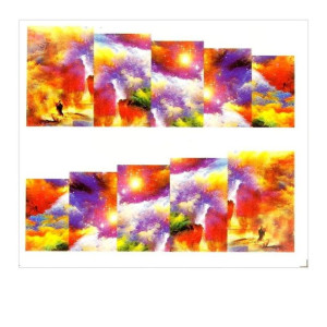 Naklejki wodne do paznokci arkusz  6,5 x 5,5 cm na 10 palców a Nr 172