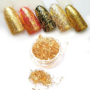 Ozdoba do paznokci Spiderweb gold błyszczące mikrocienkie nici 7 ml Nr 04