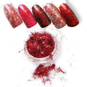 Ozdoba do paznokci Spiderweb red błyszczące mikrocienkie nici 7 ml Nr 02