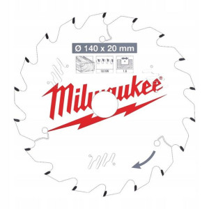 Milwaukee tarcza piła do drewna 140mm 20mm 18z