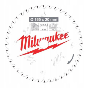 Milwaukee tarcza piła do drewna 165mm 20mm 40Z