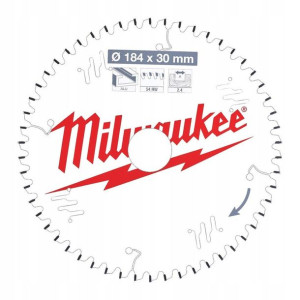 Milwaukee tarcza piła do aluminium 184mm 30mm 54z
