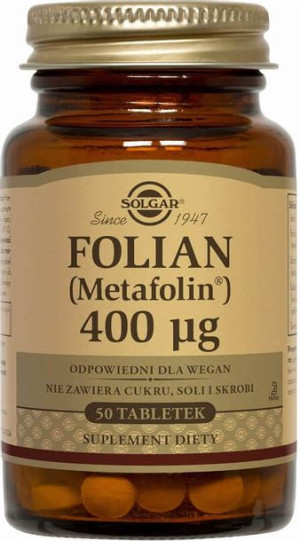 Folian Metylofolian 400µg 50 tabletek Solgar