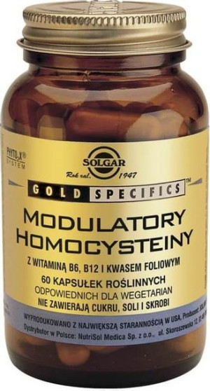 Modulatory homocysteiny z witaminą B6 b12 i kwasem foliowym 60 kapsułek Sol