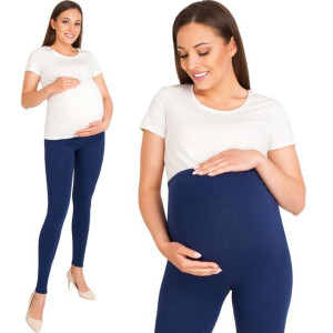 Legginsy Ciążowe Legginsy Z Panelem Granat