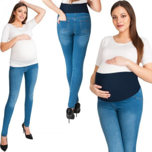 Spodnie Ciążowe Jeans Rurki Czarne