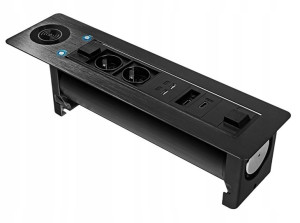 Gniazdo mediaport do biurka blatu SPS-E25B (ładowarka indukcyjna USB HDMI)