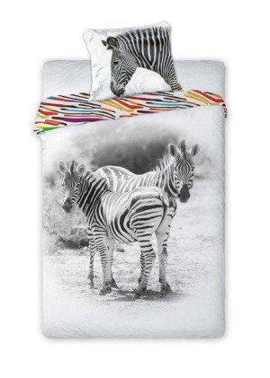Pościel Młodzieżowa Bawełniana 367 Zebra 140x200NP 2 części 70x90