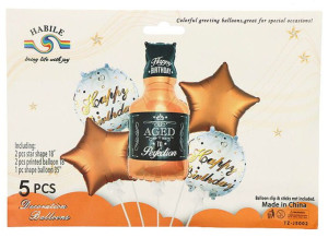 Balony Zestaw Whisky Happy Birthday 5szt 35"