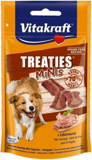 VITAKRAFT TREATIES BITS przysmak z wątróbką dla psa 120g +20% gratis