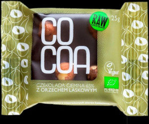 Czekolada Ciemna 65% Z Orzechami Laskowymi Bio 25 G - Cocoa