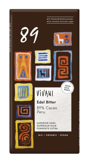 Czekolada Gorzka Peru 89% Bio 80 G - Vivani
