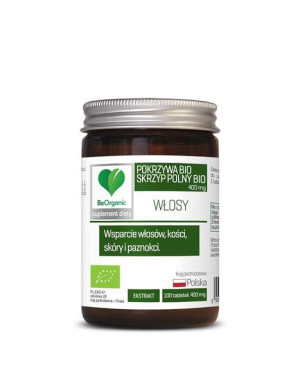 Skrzyp + Pokrzywa Ekstrakt Bio 100 Tabletek (400 Mg) - Be Organic