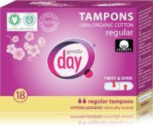 Tampony Ze 100 % Bawełny Ekologicznej - Regular 18 Szt. - Gentle Day
