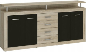 Komoda Szafka Rtv Florencja 195cm Dąb Sonoma / Czarny Mafmeble
