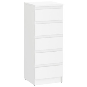 Komoda Szafka Stella 5 Szuflad 40cm Biała Wysoka Mafmeble