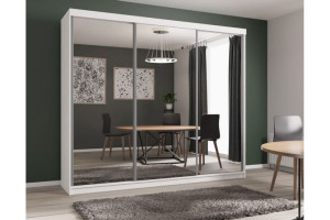 Trzydrzwiowa Pojemna Szafa Luna I 270 Cm Front Lustrzany