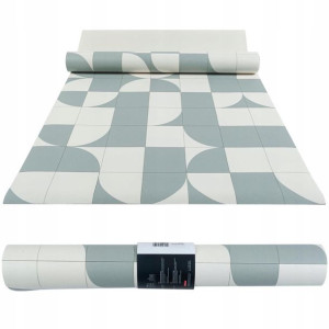Winylowy dywan mata PCV 67x200 Geometria Zielona