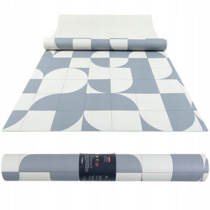 Winylowy dywan mata PCV 67x200 Geometria Niebieska