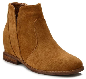 Botki damskie na koturnie S.BARSKI 208-2 camel