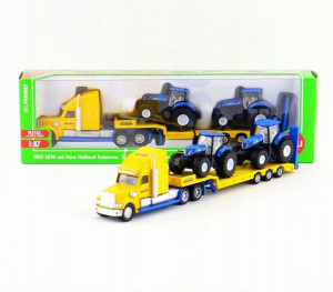 Siku 1805 Ciężarówka Z Traktorami New Holland