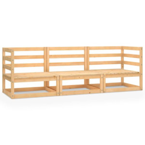 3-osobowa sofa ogrodowa, lite drewno sosnowe