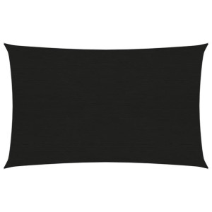 Żagiel przeciwsłoneczny, 160 g/m², czarny, 2x4 m, HDPE