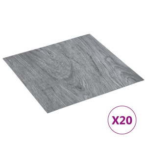 Samoprzylepne panele podłogowe, 20 szt., PVC, 1,86 m², szare