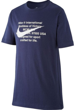 Koszulka dla dzieci Nike Tee Swoosh For Life granatowa CT2632 451