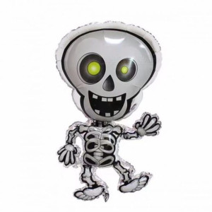 Balon 22"kościotrup Srebrny Halloween