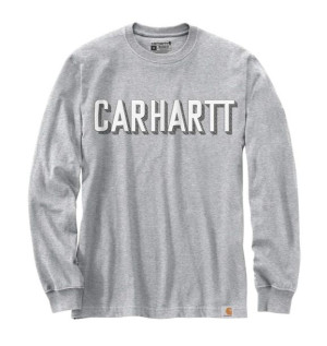 Koszulka Carhartt Heavyweight Long Sleeve Logo Graphic T-Shirt HEATHER GREY