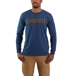 Koszulka Carhartt Heavyweight Long Sleeve Logo Graphic T-Shirt DARK COBALT
