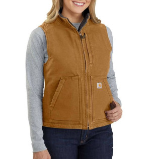 Damska Kamizelka Carhartt Sherpa Lined Mock Neck Vest CARHARTT® BROWN