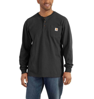 Koszulka Carhartt Heavyweight Long Sleeve Pocket Henley T-Shirt BLACK