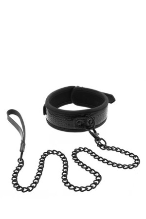 Blaze Collar And Leash Croco Black