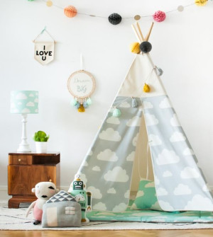 Namiot tipi chmurki grey