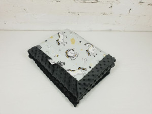 Kocyk Dla Niemowlaka Jednorożce 65x75 cm smoked pearl