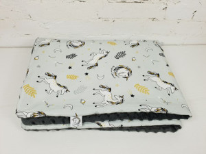 Kocyk Średniaka Jednorożce 75x100 cm smoked pearl