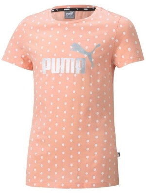 Koszulka dla dzieci Puma ESS+ Dotted Tee koralowa w kropki 587042 26