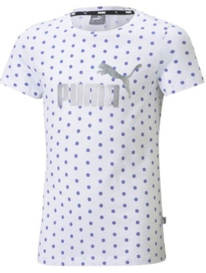 Koszulka dla dzieci Puma ESS+ Dotted Tee biała w kropki 587042 02