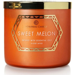 Colonial Candle uxe - Sweet Melon - sojowa świeca zapachowa w szkle z 3 kno