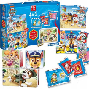 Psi Patrol 4w1 Klocki Puzzle Gra Zestaw Na Prezent