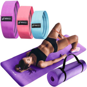 Gumy Taśmy materiałowe do ćwiczeń fitness+Mata