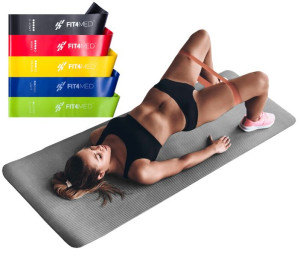 5 Gum Ćwiczeń Miniband Fitness Mata Do Ćwiczeń Set