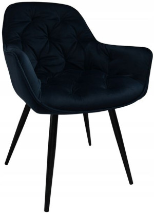 Fotel Dankor Design Arten Welur Szaro Czarny