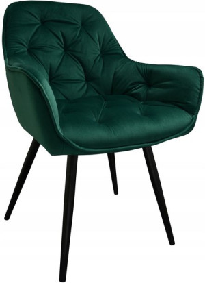 Fotel Dankor Design Arten Welur Zieleń Butelkowa