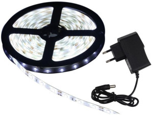 Taśma meblowa LED 5m biała zimna z zasilaczem