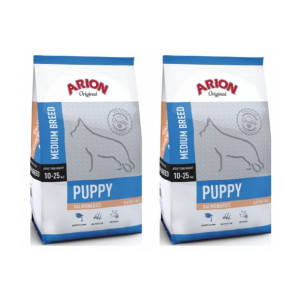 Pakiet Arion Original Salmon & Rice Medium Puppy Łosoś & Ryż Karma Dla Szcz