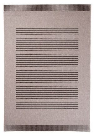Dywan sznurkowy płasko tkany FLOORLUX  szary salon taras 20001 Silver / Bla